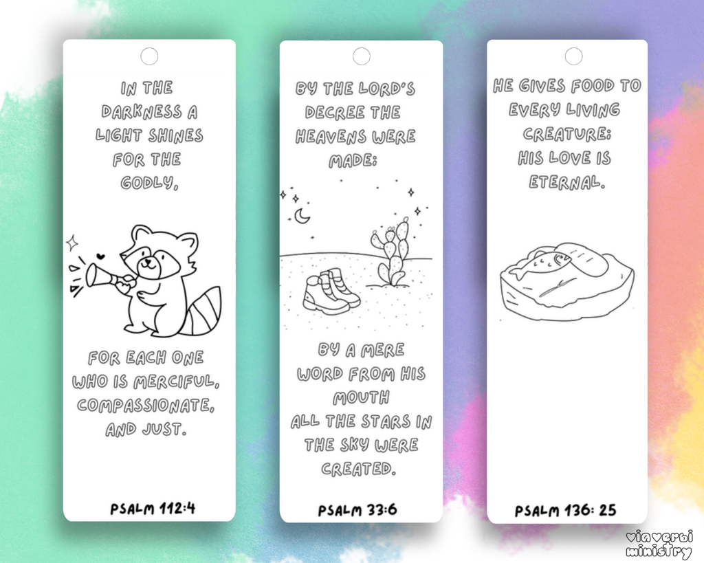 6 Christian colouring bookmarks
