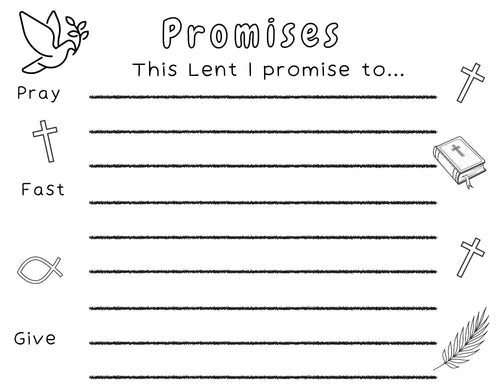 Lenten Promises Printable